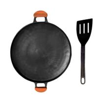 Chapa Disco de Arado Bifeira Antiaderente Alça Madeira 40cm Alumínios Vitória