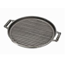 Chapa Estriada Grill Redonda Alça Ferro Panela Mineira 37cm