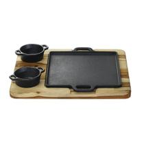 Chapa Ferro 22x22Cm Molheira e Suporte de Madeira - Santana Chapa Ferro 22x22Cm Molheira e Suporte de Madeira - Santana