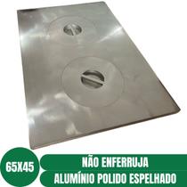 Chapa Fogão A Lenha Campeiro 2 Bocas Alumínio 65x45 Polido Espelhada