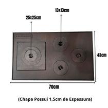 Chapa Fogão A Lenha De 4 Bocas 70x43 Ferro Fundido Chapa Fogão A Lenha De 4 Bocas 70x43 Ferro Fundido