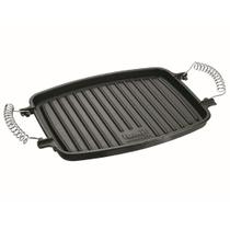 Chapa grill 31x24,5cm alça espiral ferro fundido Panela Mineira