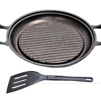 Chapa Grill Redonda Antiaderente Alça 23X23Cm E Espátula Chapa Grill Redonda Antiaderente Alça 23X23Cm E Espátula