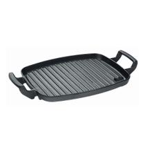 Chapa Grill Retangular Ferro Fundido Base Estriada 30x24cm Preta Panela Mineira Chapa Grill Retangular Ferro Fundido Base Estriada 30x24cm Preta Panela Mineira