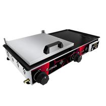 Chapa Industrial A Gás Profissional 30x60 + acessório para Lanches