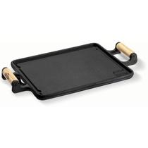 Chapa Lisa de Ferro Retangular Alça Madeira 46x25x2cm Fumil Chapa Lisa de Ferro Retangular Alça Madeira 46x25x2cm Fumil