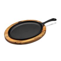 Chapa Oval em Ferro Suporte Madeira Panela Mineira 25x18cm Chapa Oval em Ferro Suporte Madeira Panela Mineira 25x18cm