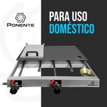 Chapa Para Lanche Com Prensa Inox á Gás 2 Bocas 30x60cm Ponente