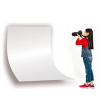 Chapa Placa PS Tipo Acrílico Flexível Poliestireno PSAI Branca 2x1m Fundo Fotográfico Branco Cenário