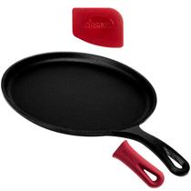 Chapa redonda de ferro fundido Cuisinel 10,5 cm com alça de silicone