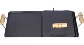 Chapa Sanduicheira Em Aço 47x28 Cm Com Abafador Para Fogão