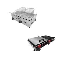 Chapa Semi Industrial 30x60 PREMIUM com prensa + Fritadeira 2 cubas inox 5L