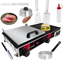Chapeira Chapa Lanche C/prensa 30x60 Inox À Gás Com acessórios