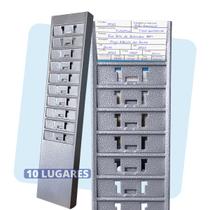 Chapeira Porta Cartão Ponto 10 Lugares Aço Carbono Resistente Cinza Chapeira Porta Cartão Ponto 10 Lugares Aço Carbono Resistente Cinza
