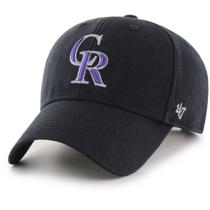 Chapéu 47 MLB Team Color Legend MVP ajustável para adultos (Colorado Rockies Black)