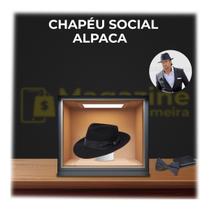 Chapéu Alpaca Premium Aba 6 C/ Forro Pralana Social PRETO 56