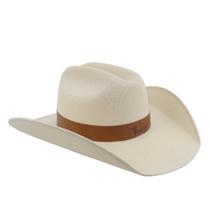 Chapéu Americano Country Em Lona De Algodão Fita De Couro