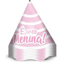 Chapeu Aniversario Festa Festa Cha de Bebe Menina 12 Unidades - Regina - Rizzo Festas