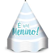Chapeu Aniversario Festa Festa Cha de Bebe Menino 12 Unidades - Regina - Rizzo Festas Chapeu Aniversario Festa Festa Cha de Bebe Menino 12 Unidades - Regina - Rizzo Festas