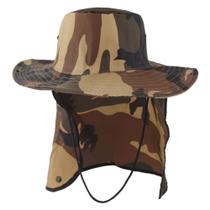 Chapéu Australiano Caçador - Camuflado - C/ Saia Protetora