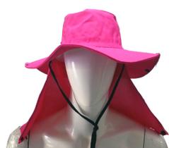 Chapéu Australiano com Proteção de Nuca Rosa