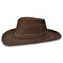 Chapéu Australiano Masculino Couro Difranca Vaqueiro Café