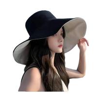 Chapéu Balde Dobrável Feminino com Proteção UV - Aba Grande e Viseira Dupla Face Chapéu Balde Dobrável Feminino com Proteção UV - Aba Grande e Viseira Dupla Face