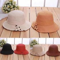 Chapéu Balde Feminina Bucket Hat Estilo Baude Bolinha Estilo