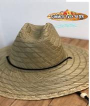 Chapéu Bambu Natural Praia Sol Surf Saída Unissex Ajustável