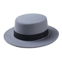 Chapéu Boater Palheta Tendencia Out-inv preto