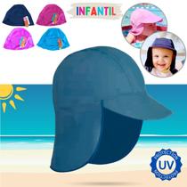 Chapéu Boné Bebê Infantil Proteção Solar UV 50+ Praia Piscina Menina Menino Pescoço Nuca Criança Chapéu Boné Bebê Infantil Proteção Solar UV 50+ Praia Piscina Menina Menino Pescoço Nuca Criança