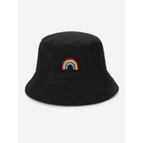 Chapéu Boné Bucket Preto com Arco Íris LGBT