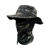 Chapéu Boonie Camo Com Aba Larga E Proteção UV, Chapéu De Sol Com Máscara Balaclava Para Pesca, Caça