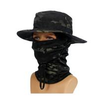 Chapéu Boonie Camuflado Masculino Com Aba Larga E Dobrável, Protetor Solar Para Pesca E Atividades