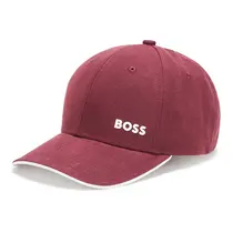 Chapéu BOSS Bold Logo, boné de sarja de algodão, preto, cereja