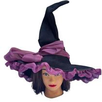 Chapéu Bruxa C/Laço Organza Roxo Halloween Fantasia