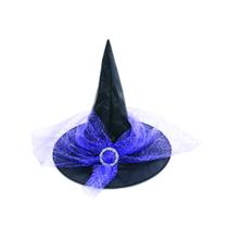 CHAPEU BRUXA CLOE CINTO ROXO HALLOWEEN - 40cm