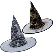 Chapeu Bruxa Hallowen Carnaval Kit 2 Uni Festa Fantasia Feiticeira Mago Magico Bruxinha Evento Tematico