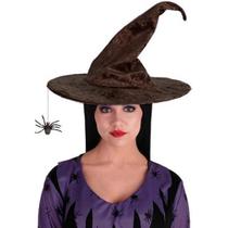 Chapéu Bruxa Marrom pra Fantasia Cosplay de Mago e Feiticeira