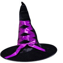 Chapéu Bruxa preto com fitas festa das Halloween