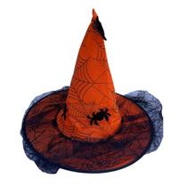 Chapéu Bruxa Renda Laranja Halloween Fantasia Chapéu Bruxa Renda Laranja Halloween Fantasia