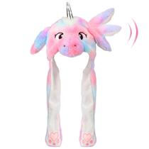 Chapéu Bubblepompom Unicorn Moving Ears Plush para crianças e meninas Chapéu Bubblepompom Unicorn Moving Ears Plush para crianças e meninas
