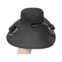 Chapéu Bucket De Secagem Rápida Tamanho Grande Para Homens Com Ventilador Solar Recarregável USB