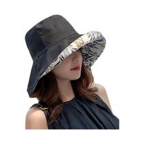 Chapéu Bucket Feminino De Aba Larga Dupla Face Estilo Pescador Com Proteção Solar Para Todas as