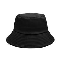 Chapéu Bucket Hat NPJY Anti UV UPF 50+ de algodão para mulheres e homens, preto