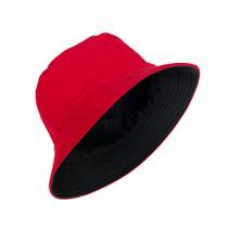 Chapéu Bucket PFFY reversível para mulheres e homens, verão, preto/vermelho Chapéu Bucket PFFY reversível para mulheres e homens, verão, preto/vermelho