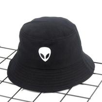 Chapéu Bucket Preto Alien ET Bordado Unissex
