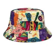 Chapéu Bucket Unissex Com Estampa De Animais E Letras Em Ambos Os Lados, Estilo Panamá, Para