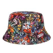 Chapéu Bucket Unissex Com Estampa De Animais E Letras Em Ambos Os Lados, Estilo Panamá, Para Chapéu Bucket Unissex Com Estampa De Animais E Letras Em Ambos Os Lados, Estilo Panamá, Para