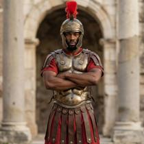 Chapéu Capacete Guerreiro Romano C/ Plumas E Laterais